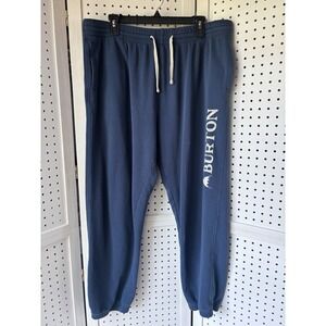Old School Burton Men's Navy Blue Sweatpants - Logo Joggers